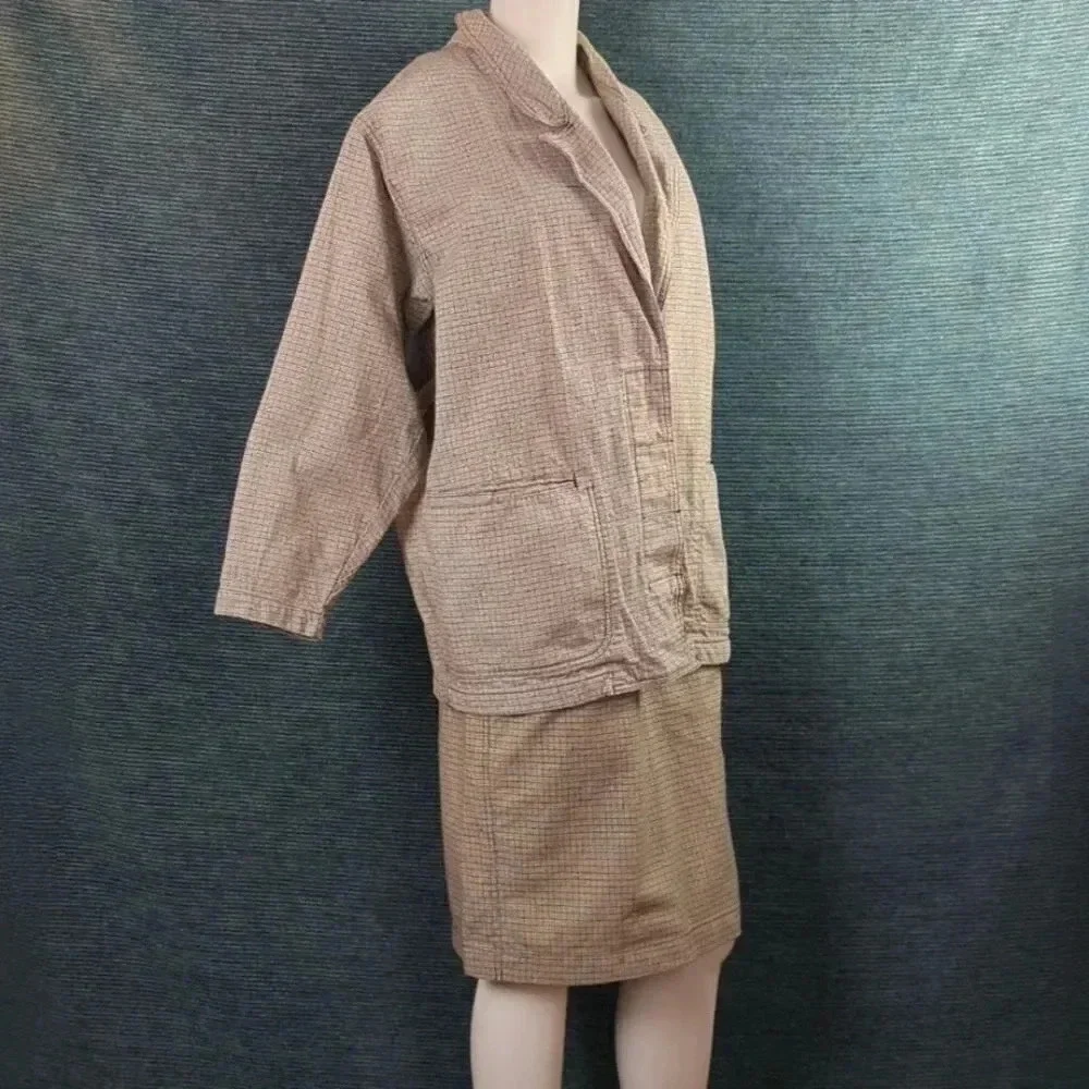 Vintage 80s In-Wear Women's Suit; Skirt & Blazer 100% Cotton - Picture 5 of 16